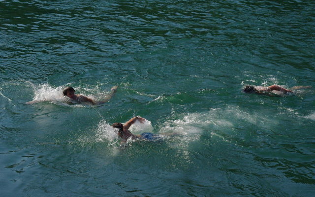 Nage dans le Rhône